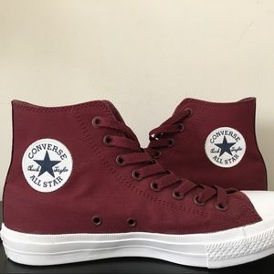 Unisex Converse All Star II Hi Top Burgundy/White
